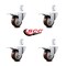 Service Caster 3.5 Inch Maroon Poly Swivel 7/8 Inch Square Stem Caster Set Total Lock Brake SCC SCC-SQTTL20S3514-PPUB-MRN-78-4 - alternate 5